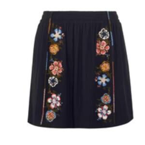 Chloe Embroidered crepe mini skirt navy size 8